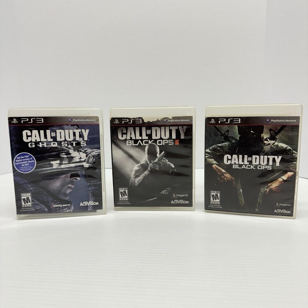 Lot of 3 Sony PS3 Call of Duty Black Ops Modern Warfare 1 & 2 Ghost CIB